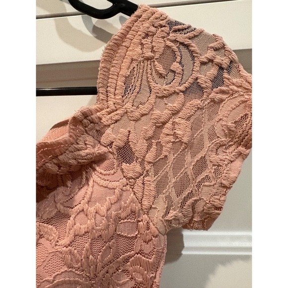 City Studio Pink Lace High Low Dress Scalloped Off Shoulder Size‎ 0 - Picture 6 of 6